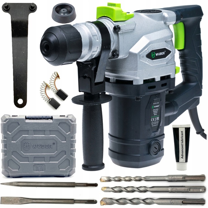 MŁOTOWIERTARKA MŁOT UDAROWY SDS+ WUBER 2100W WALIZKA ZESTAW
