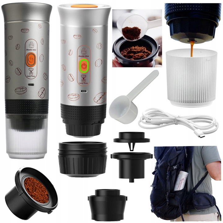 PODRÓŻNY ekspres do kawy mielonej+ na kapsułki CIŚNIENIOWY 20 Bar AEROGOGO