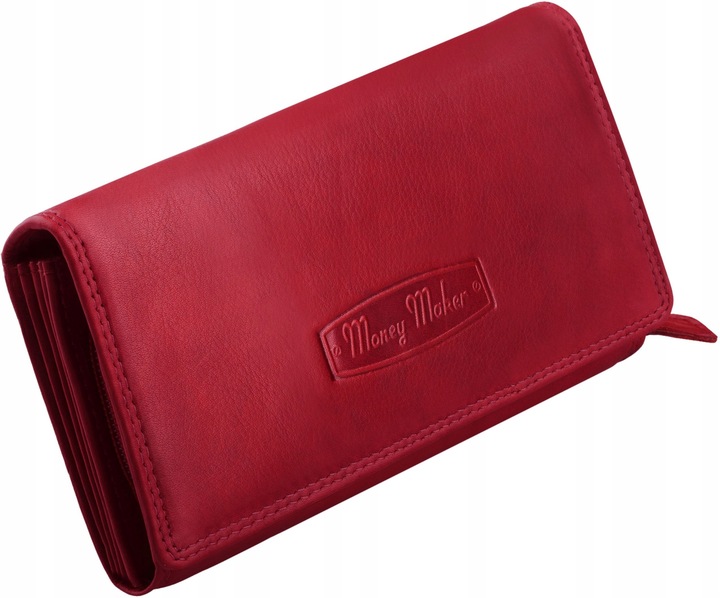 Skórzany PORTFEL DAMSKI Miękka PORTMONETKA ZAMEK Pakowny POJEMNY Skóra