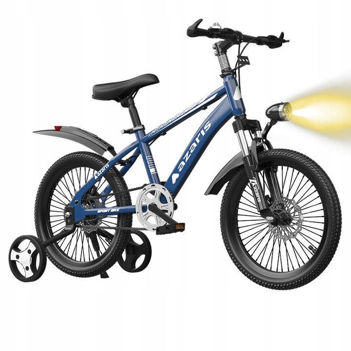 ROWER DZIECIĘCY ROWEREK 16 CALI TARCZE KOŁA BOCZNE AMORTYZATOR OSŁONA LED