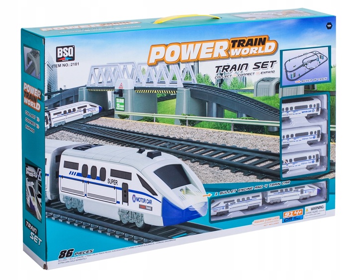 KOLEJKA ELEKTRYCZNA XXL Pociąg na baterie Most Tunele Zestaw TORY 9 metrów