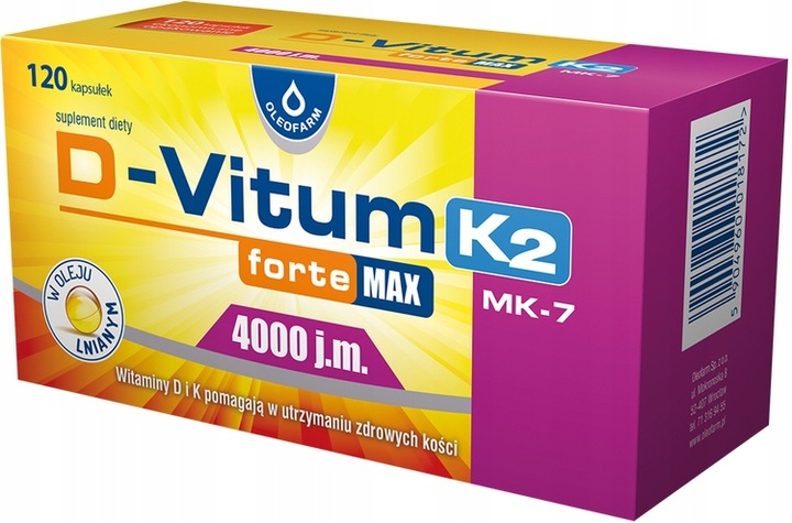 Oleofarm D-Vitum forte Max D3+K2 (4000 j.m.)120szt