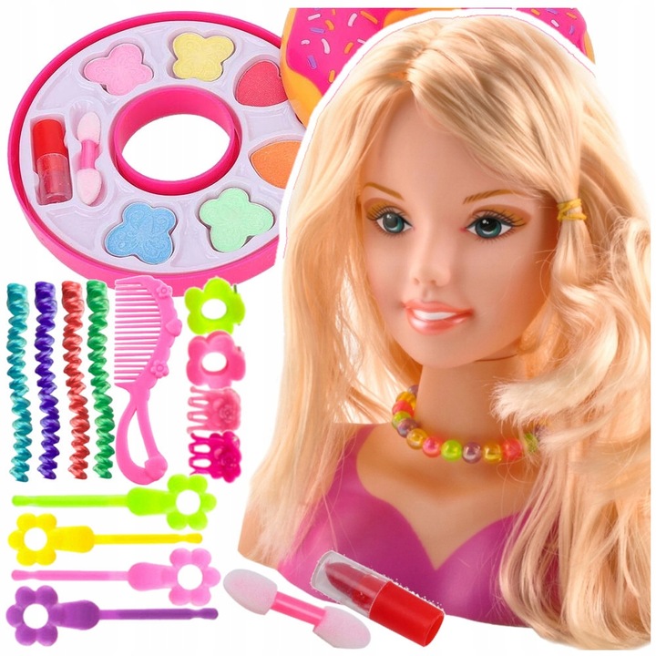 LALKA GŁÓWKA głowa lalki do czesania układania fryzur i malowania makijażu