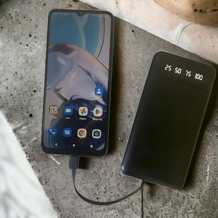 Powerbank 10000 mAh POWER BANK z latarką microUSB, USB-C, USB, lightning