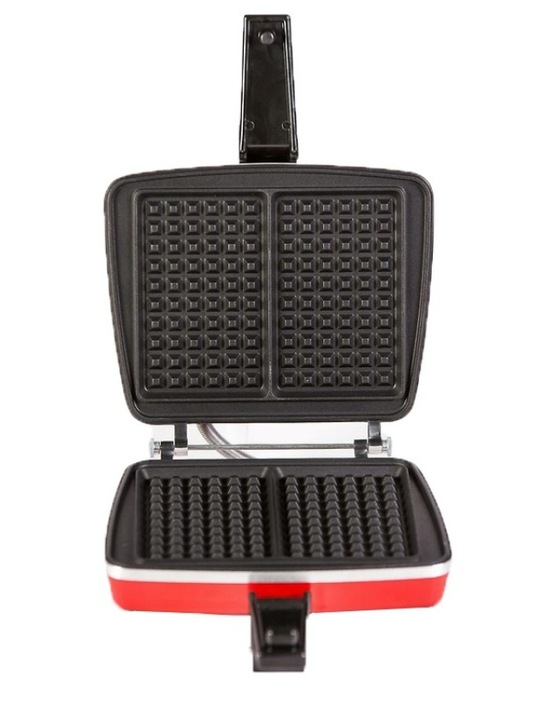 Gofrownica Dezal 301.4R 1300 W Czerwony + Drewniany widelec