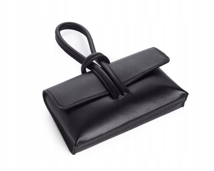 WŁOSKA SKÓRZANA KOPERTÓWKA TOREBKA WIZYTOWA SOLOME FLORA CZARNA WIECZOROWA