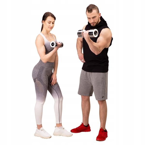 Hantle hantelki chromowane ciężarki do ćwiczeń zestaw 2 x 1 kg CHD01 HMS