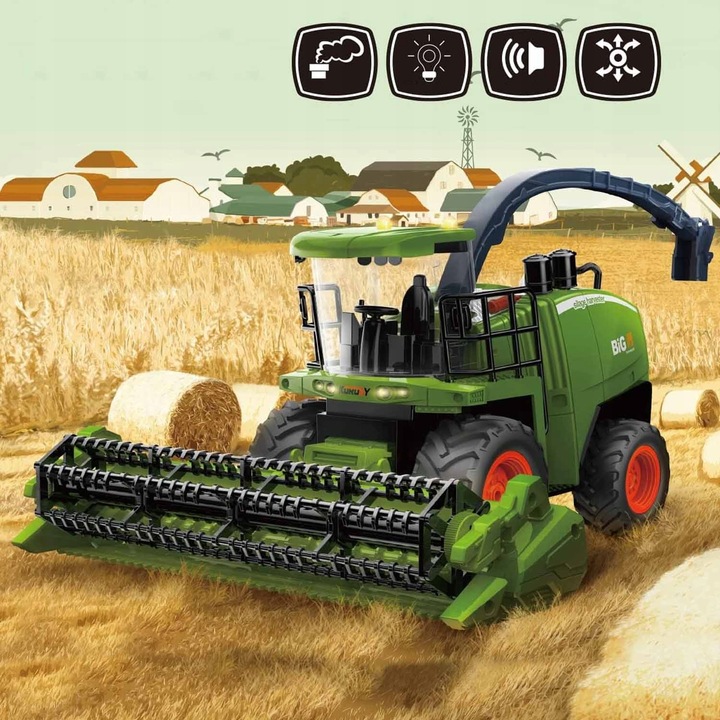 KOMBAJN ZBOŻOWY Z PILOTEM 2,4 GHZ I AKUMULATOREM IDEALNY HARVESTER TRAKTOR