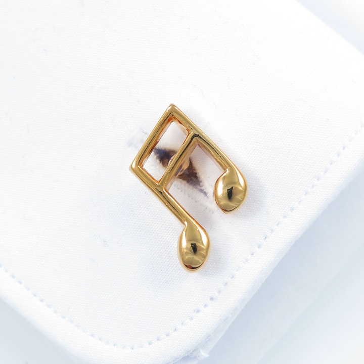 Złote spinki do mankietów koszuli- nuty U40