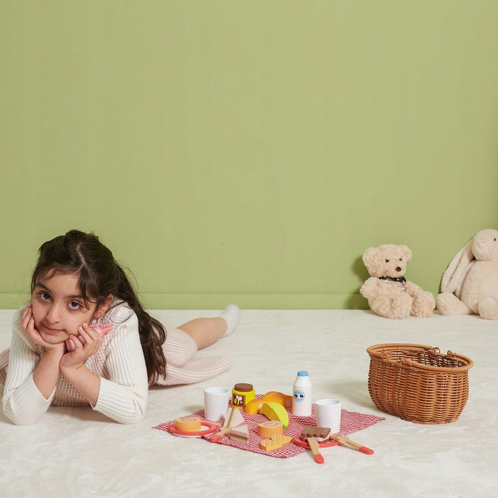 VIGA Drewniany Zestaw Piknikowy 30 el. KOSZ dla dzieci koc AKCESORIA