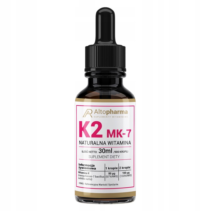 NATURALNA WITAMINA K2 MK-7 FORTE KROPLE 30ml WEGE