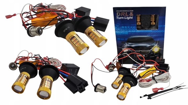 KIERUNKOWSKAZY LED PY21W BAU15S 1156 DRL ŚWIATŁA DZIENNE 2w1 ULTRA MOCNE