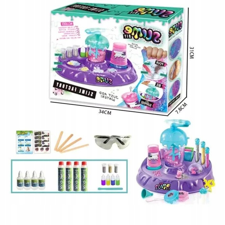 FABRYKA SLIME GLUTY DUŻY ZESTAW BROKAT SOSLIME FABRYKA DO ROBIENIA GLUTÓW