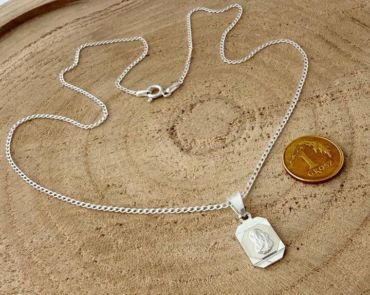 Łańcuszek i medalik na komunię dla chłopca lub dziewczynki 45 cm srebro 925