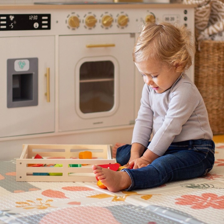 Drewniane Owoce i Warzywa Do Krojenia Zestaw XXL ze Skrzynką 17 elementów