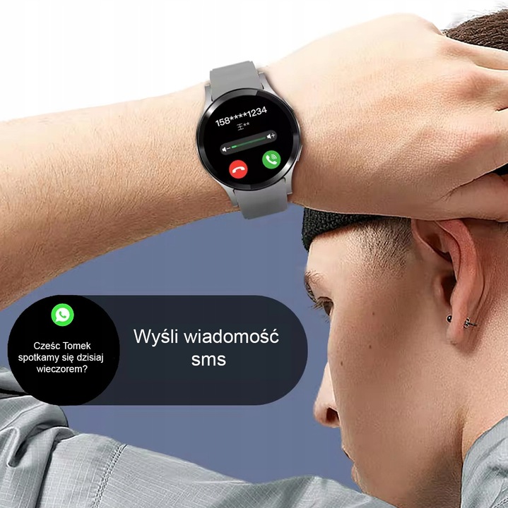 ZEGAREK MĘSKI SMARTWATCH MĘSKI POLSKIE MENU ROZMOWY BLUETOOTH CALL WATCH