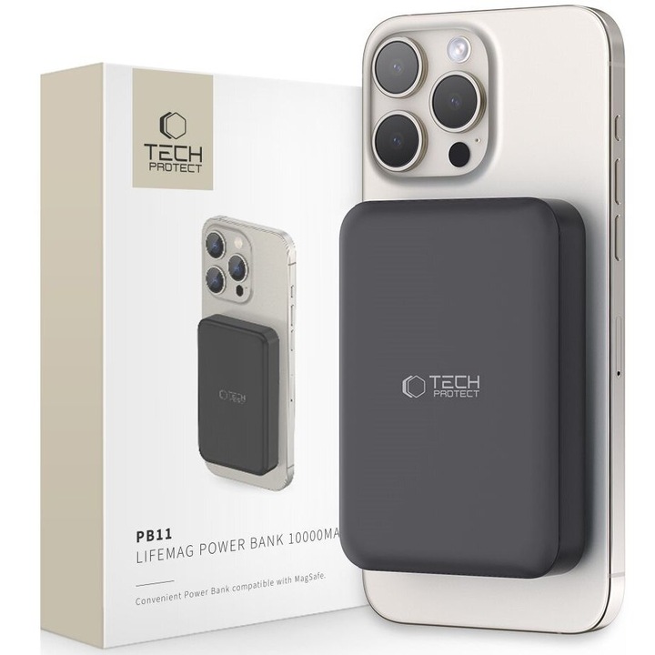 MAGNETYCZNY POWER-BANK NA MAGSAFE 10000MAH 15W USB-C DO IPHONE 12 13 14 15