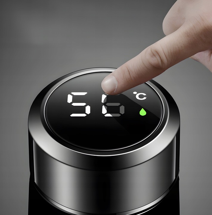 KUBEK TERMICZNY TERMOS NA KAWĘ HERBATĘ DO SAMOCHODU Z WYŚWIETLACZEM 500 ml