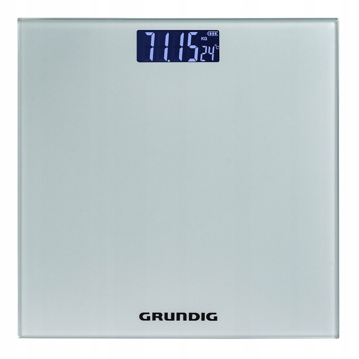 Waga łazienkowa Grundig z termometrem WYŚWIETLACZ LCD SZKLANA do 180kg
