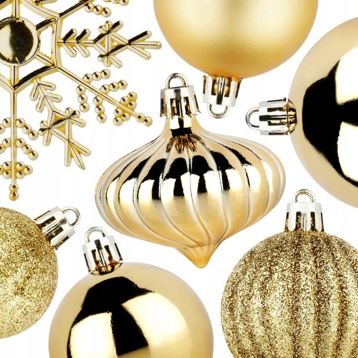 40x Bombki CHOINKOWE świąteczne nietłukące ZŁOTE zestaw bombek na choinkę