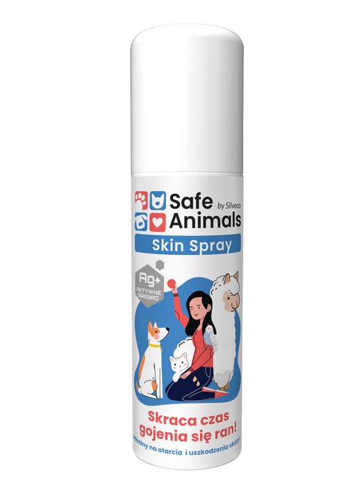 Safe Animals Skin Spray Preparat na skórę Spray ze srebrem na rany