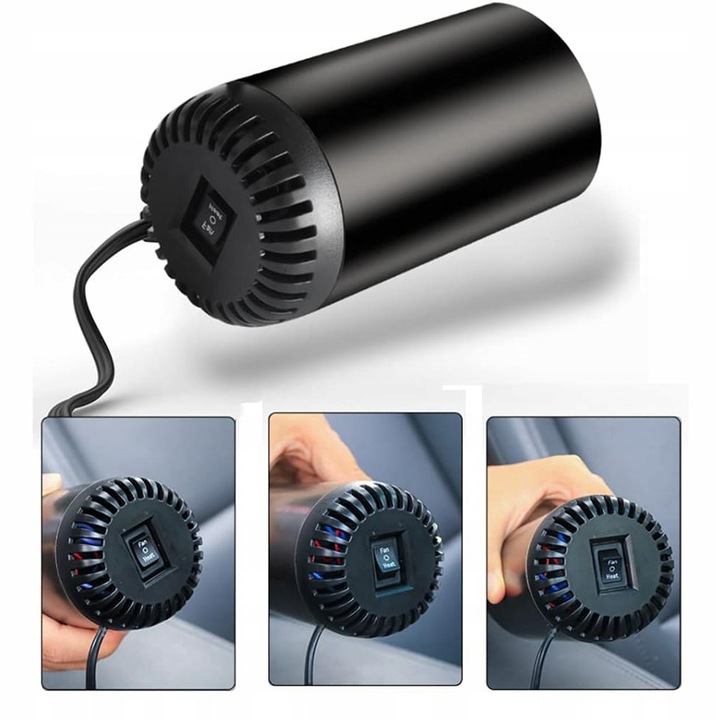 GRZEJNIK SAMOCHODOWY PRZENOŚNY TERMOWENTYLATOR DO ROZMRAŻANIA SZYB AUTO