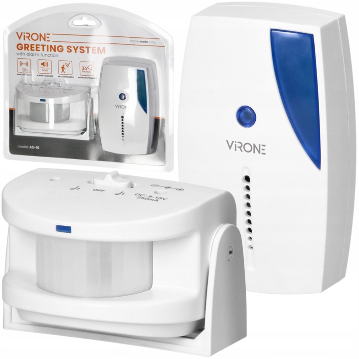 SYGNALIZATOR WEJŚĆ WEJŚCIA z Bezprzewodowym CZUJNIKIEM RUCHU Dzwonek ALARM