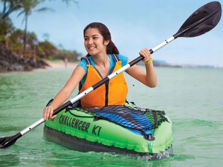 WIOSŁO ALUMINIOWE SKŁADANE KAJAKOWE PODWÓJNE DO KAJAKU INTEX 218CM