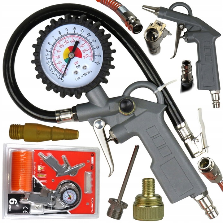PISTOLET DO POMPOWANIA KÓŁ PRZEDMUCHIWANIA ZESTAW