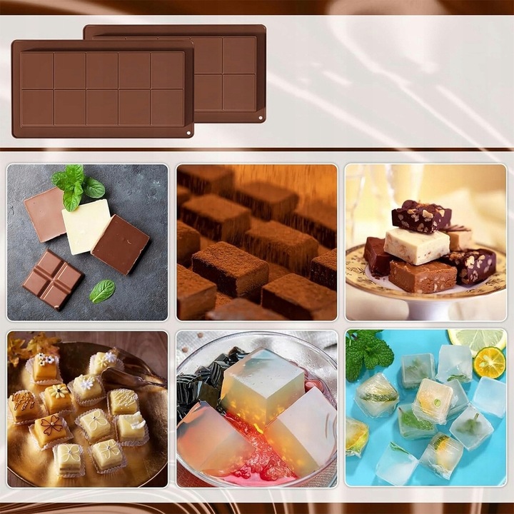 2 SZT FOREMKA SILIKONOWA DO CZEKOLADY FORMA DO PRALIN CZEKOLADY DUBAJSKIEJ
