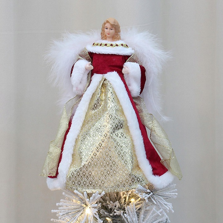 Topper z drzewa anioła, dekoracja świąteczna, figurka anioła do sypialni,