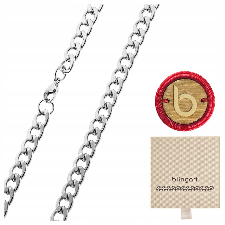 Łańcuszek stal chirurgiczna męski naszyjnik splot pancerka 55cm BLINGART