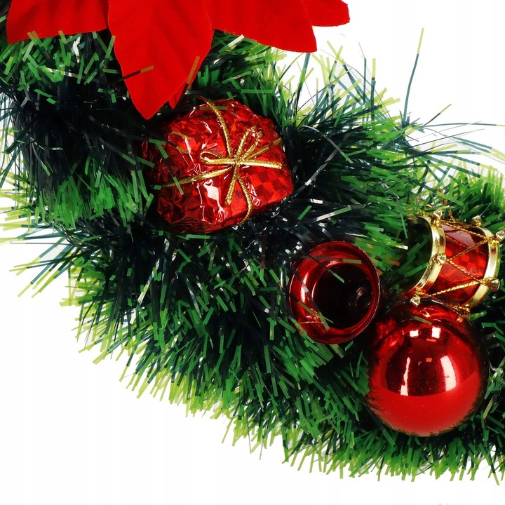 WIENIEC ŚWIĄTECZNY STROIK WIANEK NA DRZWI 35cm DUŻY PIĘKNY DEKORACJA OZDOBA