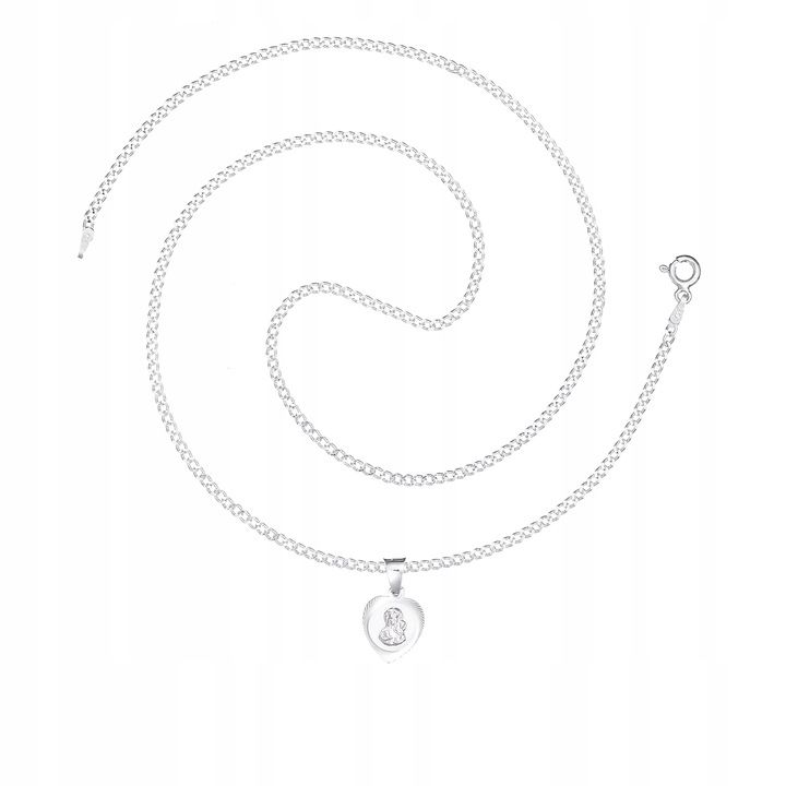 ŁAŃCUSZEK SREBRNY 925 MEDALIK D238 KOMUNIA 45CM