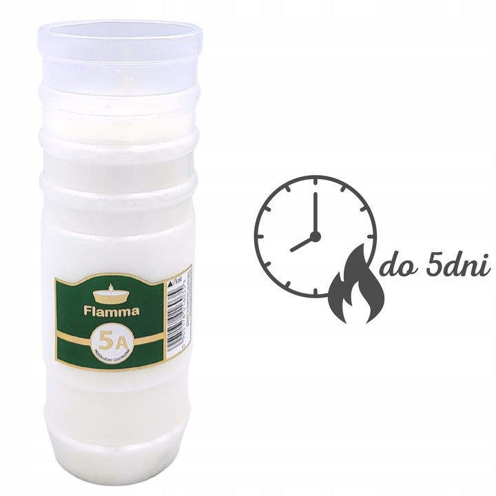 Wkłady Parafinowe do Zniczy Całoroczne Znicze 5 Dni 120h 12 szt