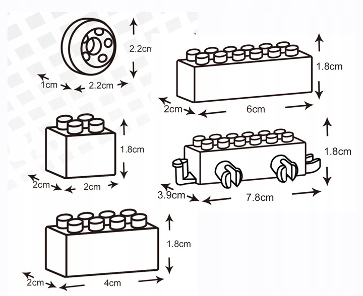 KLOCKI PLASTIKOWE DUŻE KOLOROWE POCIĄG BUDOWLANE zestaw w torbie XXL 400el