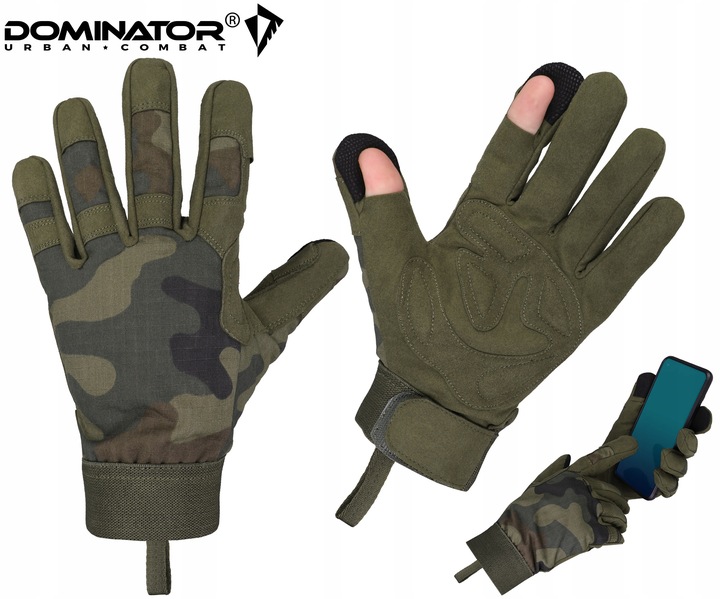 RĘKAWICE RĘKAWICZKI TAKTYCZNE DOMINATOR ARMY DO SMARTFONU PL CAMO WZ.93 L