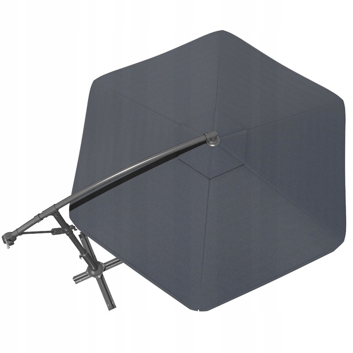 PARASOL ogrodowy DUŻY SKŁADANY SOLIDNY z WYSIĘGNIKIEM i FALBANĄ + POKROWIEC