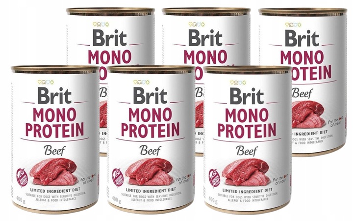 BRIT MONO PROTEIN BEEF 6x400g karma mokra