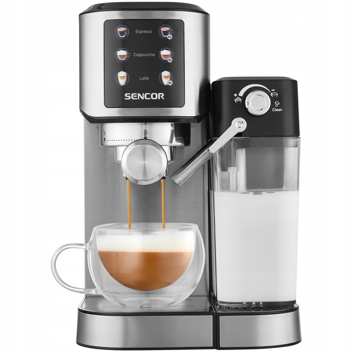 Automatyczny Kolbowy ekspres ciśnieniowy Sencor SES4910SS 1350W 20bar stal