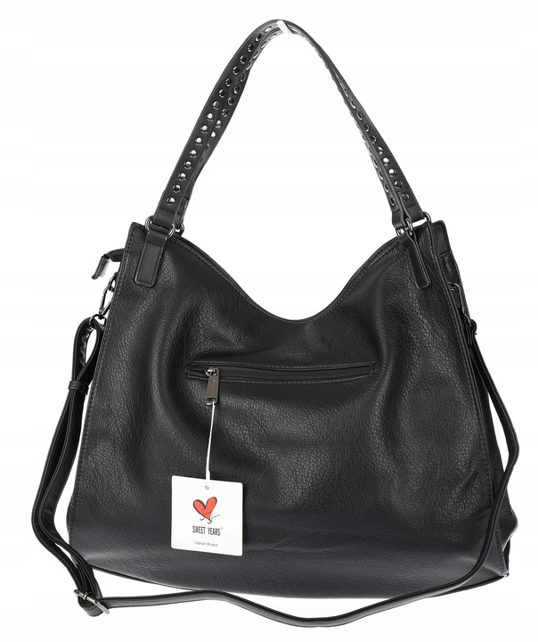 Torebka Damska Shopper worek modna duża lekka torba A4 na Ramię 6867 Czarna