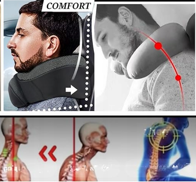 Poduszka Podróżna na na Kark Turystyczna do Samolotu Auta z ochroną 360°