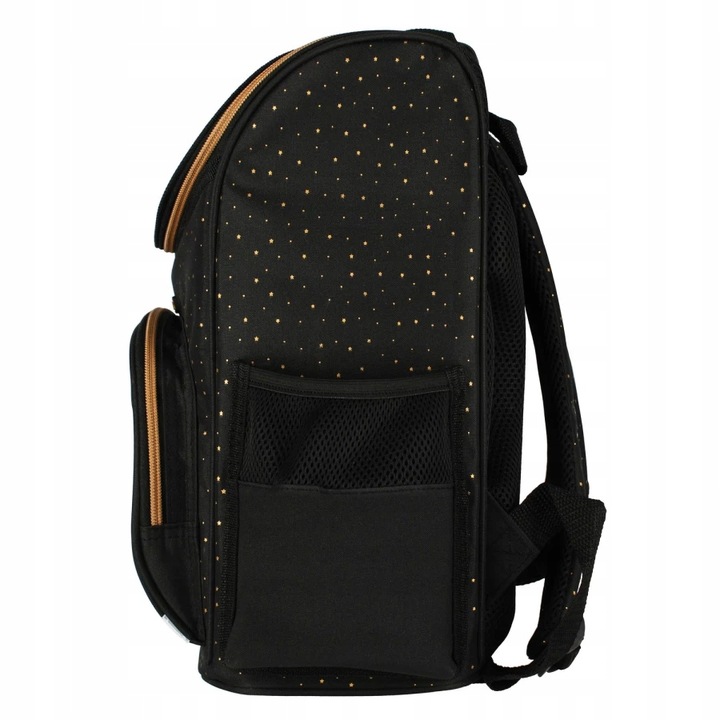 TORNISTER SZKOLNY PLECAK DLA DZIEWCZYNKI KOT KOTEK CZARNY ZŁOTY