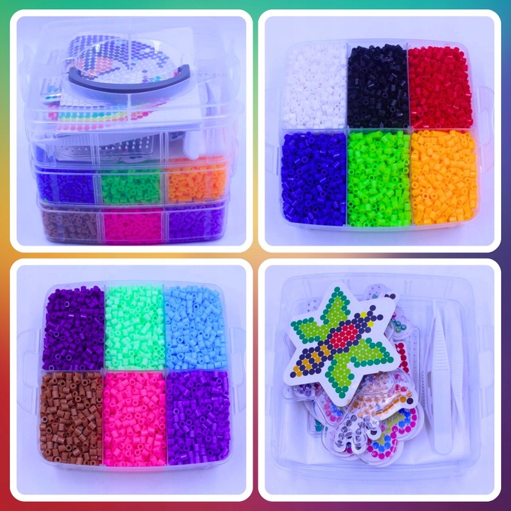 KORALIKI do PRASOWANIA ZESTAW 9000 szt DLA DZIECI SZABLONY WALIZKA PREZENT