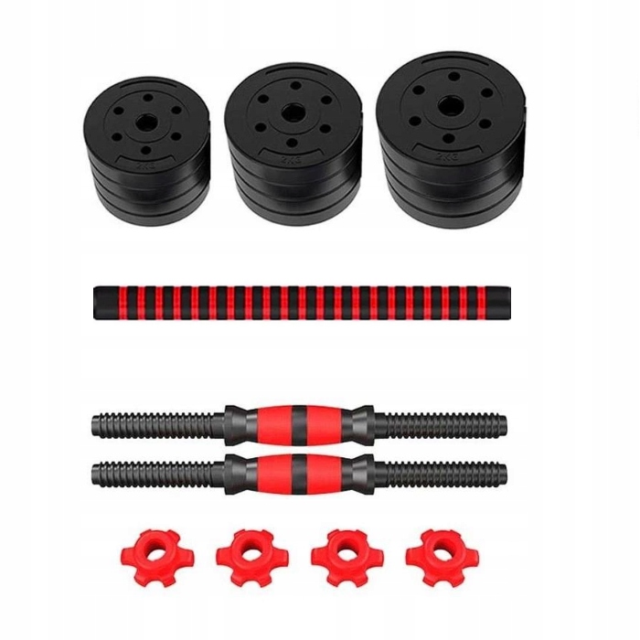 HANTLE REGULOWANE INPOWER 2 x 10 KG + SZTANGA = ZESTAW HANTLI 20 KG