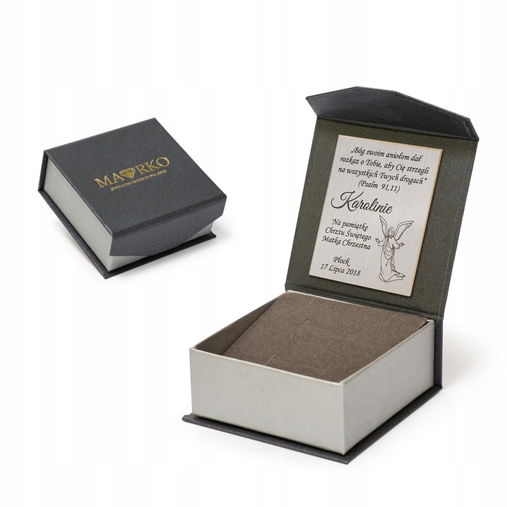 ZŁOTY KOMPLET ŁAŃCUSZEK Z SERCEM pr. 333 GRAWER