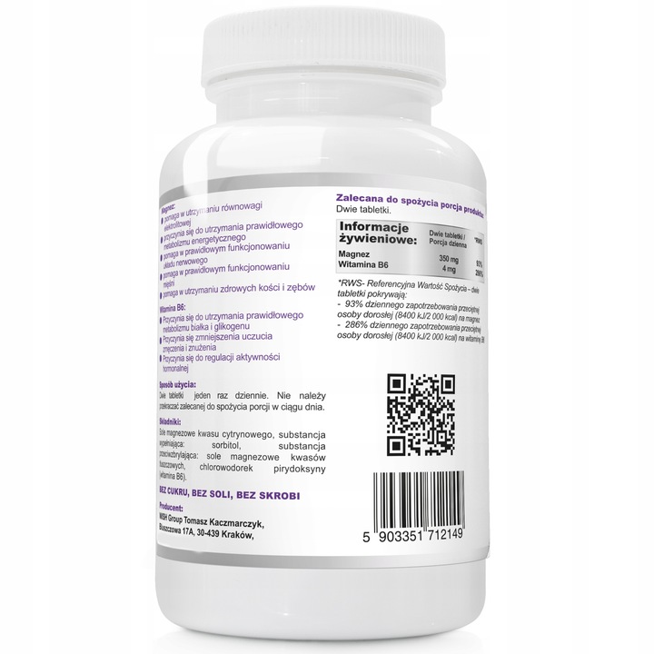 Magnez Strong+B6 Forte Skurcze Stres Wysoka dawka