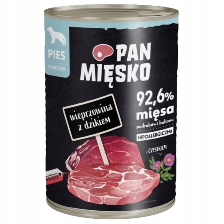 PAN MIĘSKO PAKO MIX KARMA MOKRA DLA PSA MIX 6 SMAKÓW PUSZKA 12 X 400 G