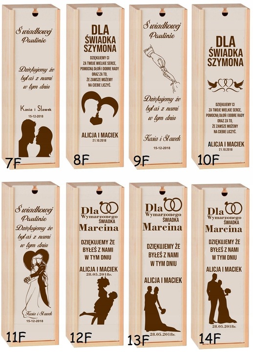 PUDEŁKO SKRZYNKA NA WINO GRAWER PREZENT ŚLUB PRIM