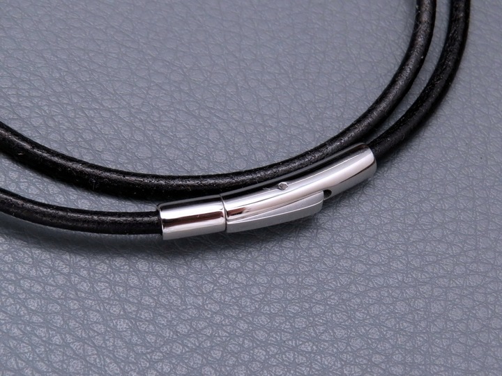 GRUBY RZEMIEŃ RZEMYK NA SZYJĘ Z KRZYŻYKIEM ZESTAW STAL CHIRURGICZNA + SKÓRA